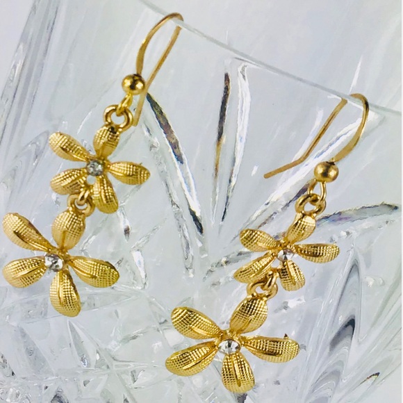 💙 BOLD ELEMENTS Flower Drop Earrings - Picture 2 of 6